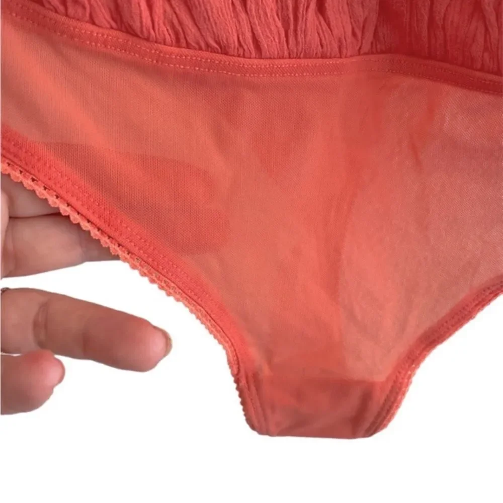 NWOT Free People Still The One Bodysuit in Coral S - Picture 4 of 10